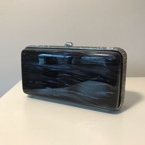 Judith Leiber Sapphire Lucite clutch